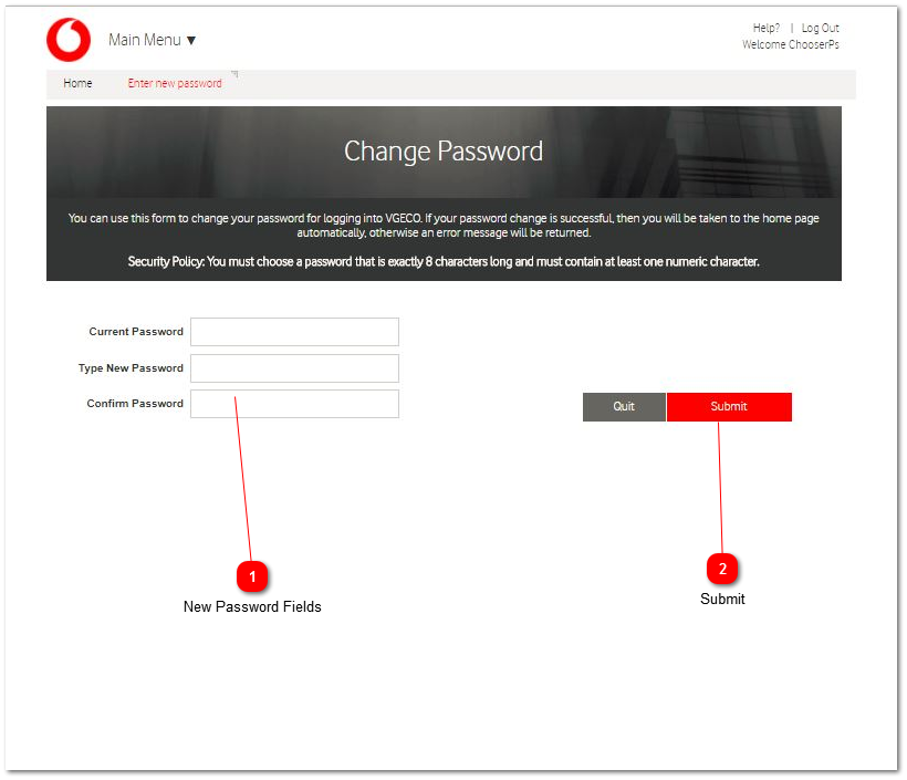 Change Password