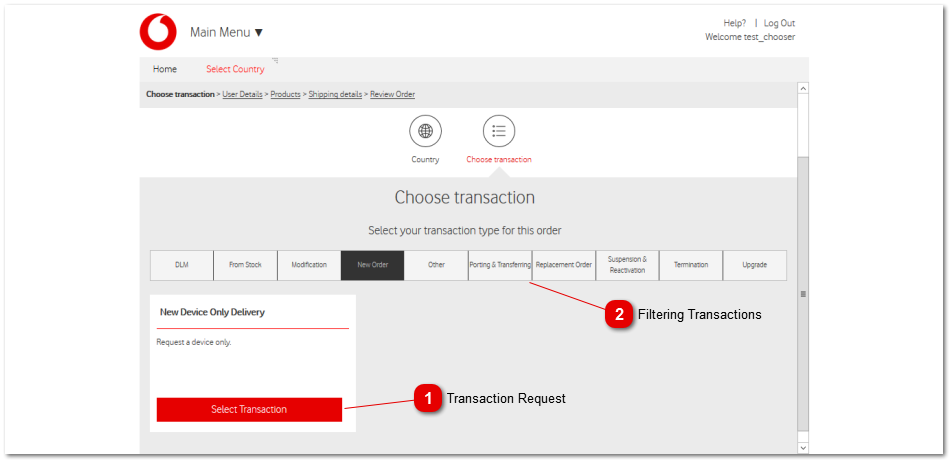 Select Transaction Request