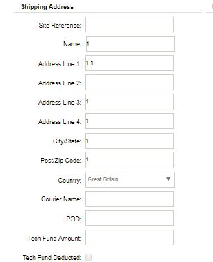 3. Shipping Address Details