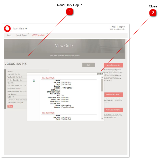 View Line Item Details